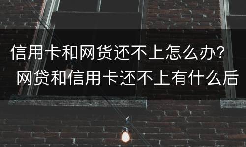 信用卡和网货还不上怎么办？ 网贷和信用卡还不上有什么后果
