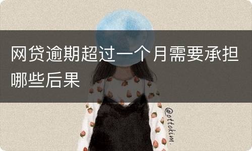 网贷逾期超过一个月需要承担哪些后果