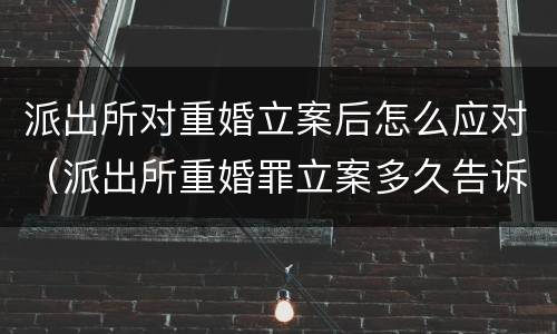 派出所对重婚立案后怎么应对（派出所重婚罪立案多久告诉被告）