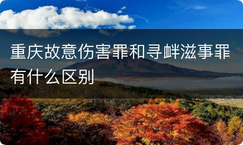 重庆故意伤害罪和寻衅滋事罪有什么区别