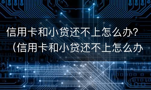 信用卡和小贷还不上怎么办？（信用卡和小贷还不上怎么办呢）