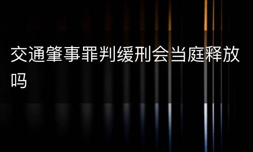 交通肇事罪判缓刑会当庭释放吗