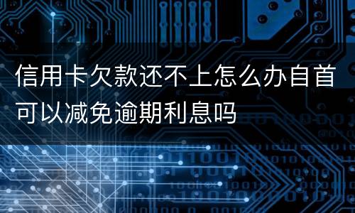 信用卡欠款还不上怎么办自首可以减免逾期利息吗