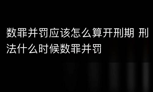 数罪并罚应该怎么算开刑期 刑法什么时候数罪并罚