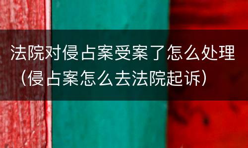 法院对侵占案受案了怎么处理（侵占案怎么去法院起诉）