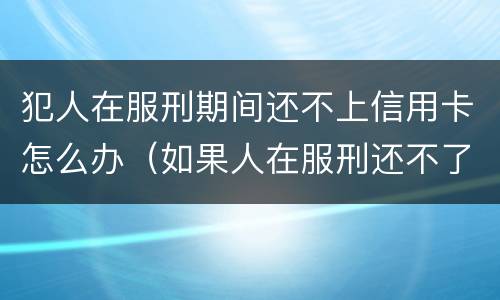 犯人在服刑期间还不上信用卡怎么办（如果人在服刑还不了信用卡怎么办）