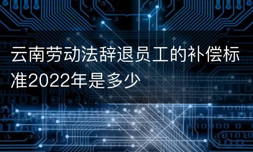 云南劳动法辞退员工的补偿标准2022年是多少