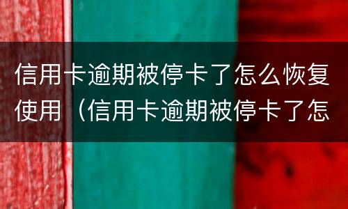 信用卡逾期被停卡了怎么恢复使用（信用卡逾期被停卡了怎么恢复使用记录）