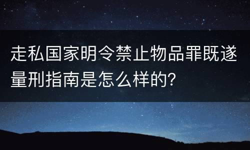 走私国家明令禁止物品罪既遂量刑指南是怎么样的？