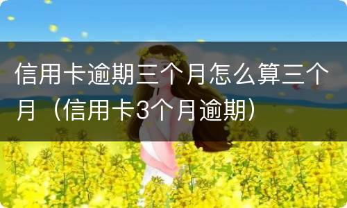 信用卡逾期三个月怎么算三个月（信用卡3个月逾期）