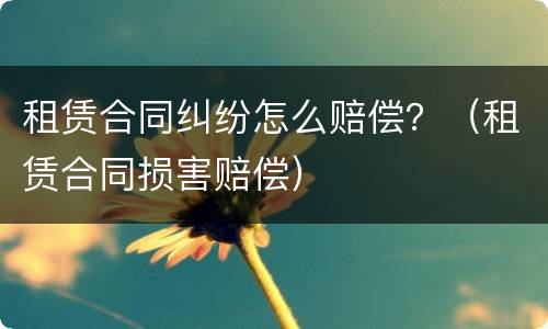 租赁合同纠纷怎么赔偿？（租赁合同损害赔偿）