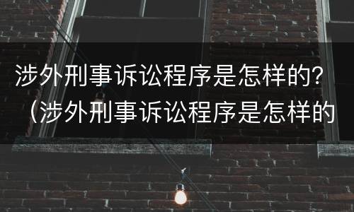 涉外刑事诉讼程序是怎样的？（涉外刑事诉讼程序是怎样的呢）