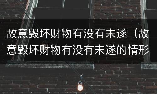 故意毁坏财物有没有未遂（故意毁坏财物有没有未遂的情形）
