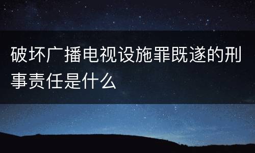 破坏广播电视设施罪既遂的刑事责任是什么