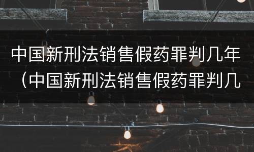 中国新刑法销售假药罪判几年（中国新刑法销售假药罪判几年呢）