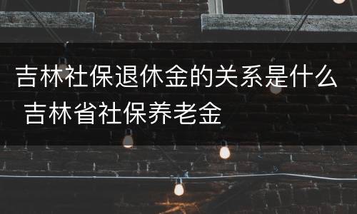 吉林社保退休金的关系是什么 吉林省社保养老金
