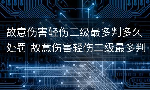 故意伤害轻伤二级最多判多久处罚 故意伤害轻伤二级最多判多久处罚决定书