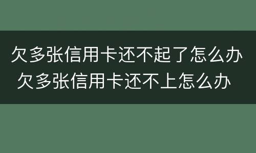 欠多张信用卡还不起了怎么办 欠多张信用卡还不上怎么办