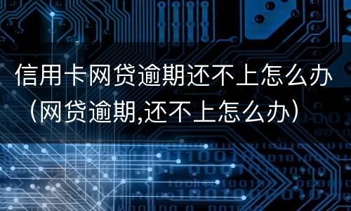 信用卡网贷逾期还不上怎么办（网贷逾期,还不上怎么办）