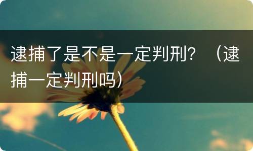 逮捕了是不是一定判刑？（逮捕一定判刑吗）