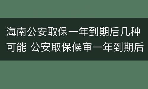 海南公安取保一年到期后几种可能 公安取保候审一年到期后怎么办