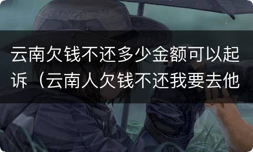 云南欠钱不还多少金额可以起诉（云南人欠钱不还我要去他那里起诉吗）