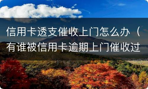 信用卡透支催收上门怎么办（有谁被信用卡逾期上门催收过）