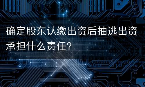 确定股东认缴出资后抽逃出资承担什么责任？