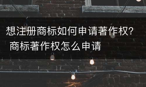 想注册商标如何申请著作权？ 商标著作权怎么申请