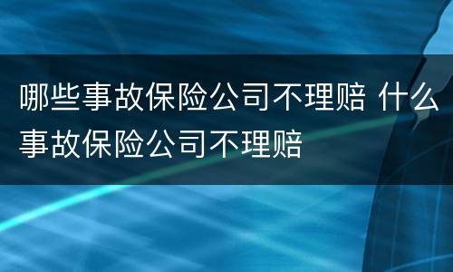 哪些事故保险公司不理赔 什么事故保险公司不理赔