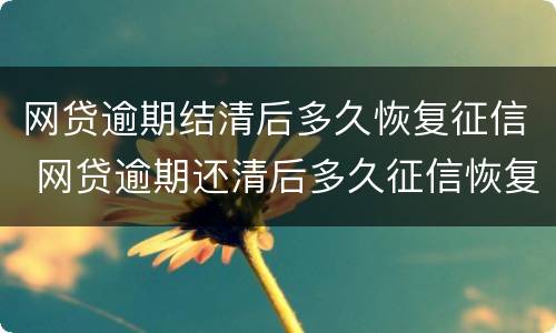 网贷逾期结清后多久恢复征信 网贷逾期还清后多久征信恢复