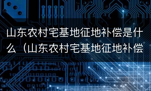 山东农村宅基地征地补偿是什么（山东农村宅基地征地补偿是什么政策）
