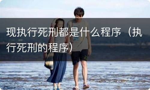 现执行死刑都是什么程序（执行死刑的程序）