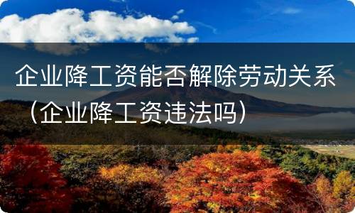 企业降工资能否解除劳动关系（企业降工资违法吗）
