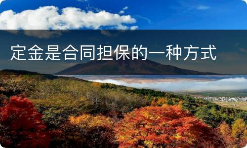 定金是合同担保的一种方式