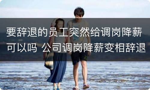 要辞退的员工突然给调岗降薪可以吗 公司调岗降薪变相辞退如何应对