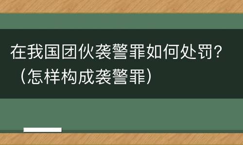 在我国团伙袭警罪如何处罚？（怎样构成袭警罪）