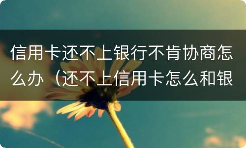 信用卡还不上银行不肯协商怎么办（还不上信用卡怎么和银行协商）