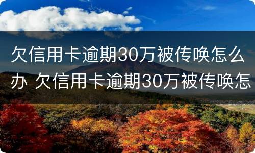 欠信用卡逾期30万被传唤怎么办 欠信用卡逾期30万被传唤怎么办呢