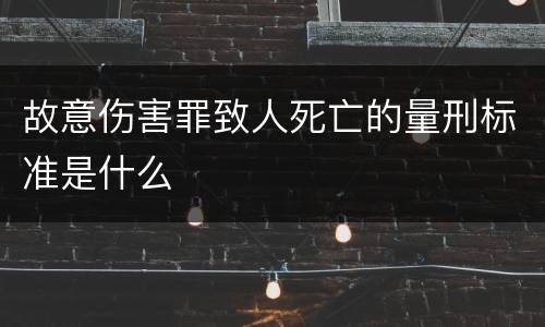 故意伤害罪致人死亡的量刑标准是什么
