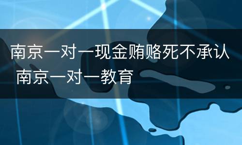 南京一对一现金贿赂死不承认 南京一对一教育