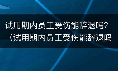 试用期内员工受伤能辞退吗？（试用期内员工受伤能辞退吗）