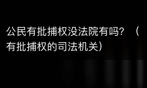 公民有批捕权没法院有吗？（有批捕权的司法机关）