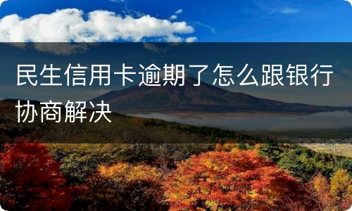 民生信用卡逾期了怎么跟银行协商解决