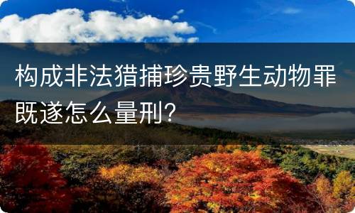 构成非法猎捕珍贵野生动物罪既遂怎么量刑?