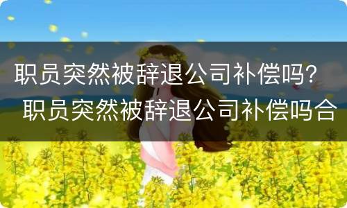 职员突然被辞退公司补偿吗？ 职员突然被辞退公司补偿吗合法吗