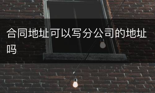 合同地址可以写分公司的地址吗