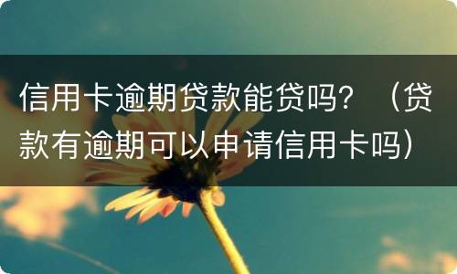 信用卡逾期贷款能贷吗？（贷款有逾期可以申请信用卡吗）