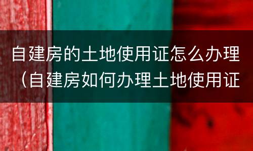 自建房的土地使用证怎么办理（自建房如何办理土地使用证）