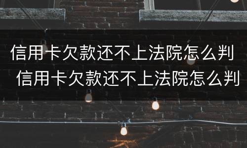 信用卡欠款还不上法院怎么判 信用卡欠款还不上法院怎么判决